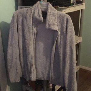 Gray north face sweat jacket